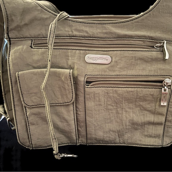 Baggallini Olive Messenger Bag - Picture 1 of 14
